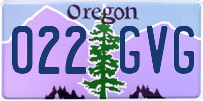 OR license plate 022GVG