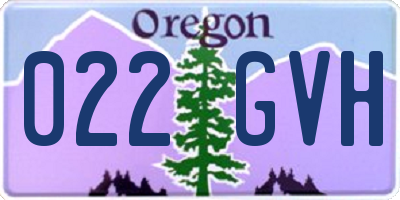 OR license plate 022GVH