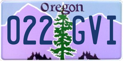OR license plate 022GVI