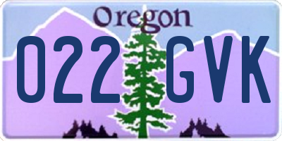OR license plate 022GVK