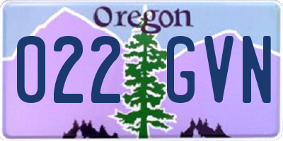 OR license plate 022GVN