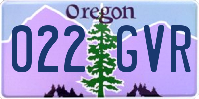 OR license plate 022GVR