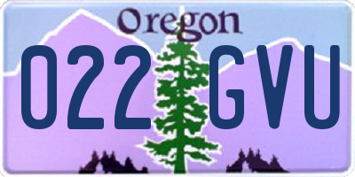 OR license plate 022GVU