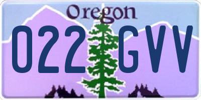 OR license plate 022GVV
