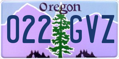 OR license plate 022GVZ