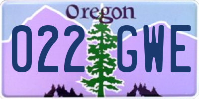 OR license plate 022GWE