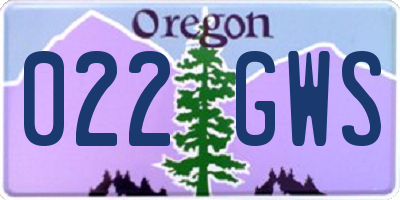 OR license plate 022GWS