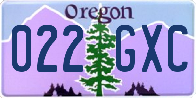 OR license plate 022GXC