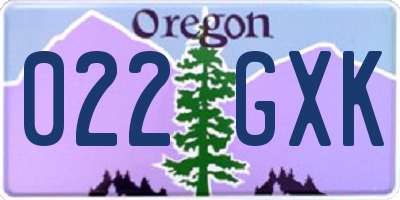 OR license plate 022GXK