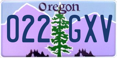OR license plate 022GXV