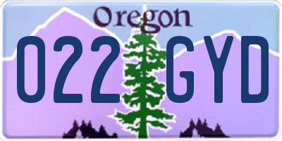 OR license plate 022GYD