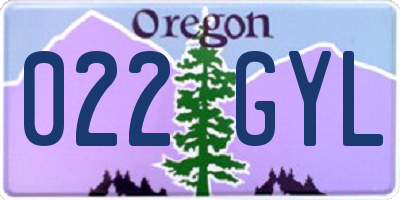 OR license plate 022GYL