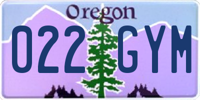 OR license plate 022GYM