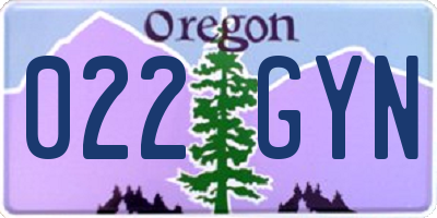 OR license plate 022GYN