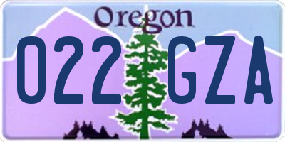 OR license plate 022GZA