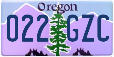 OR license plate 022GZC