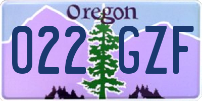 OR license plate 022GZF