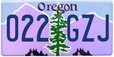OR license plate 022GZJ