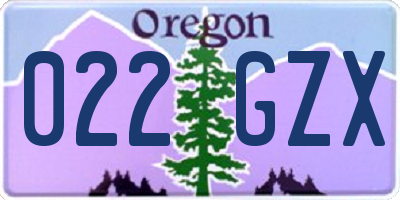 OR license plate 022GZX