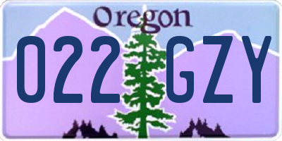 OR license plate 022GZY