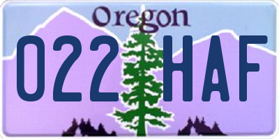 OR license plate 022HAF