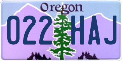 OR license plate 022HAJ