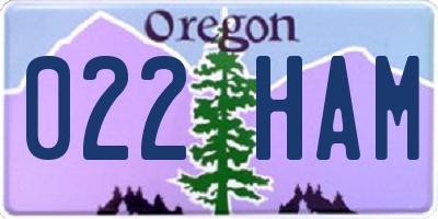 OR license plate 022HAM