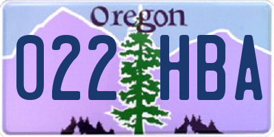 OR license plate 022HBA