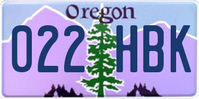 OR license plate 022HBK