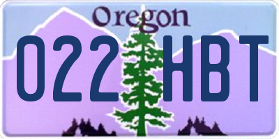 OR license plate 022HBT