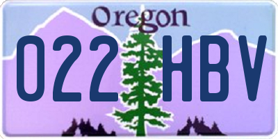 OR license plate 022HBV