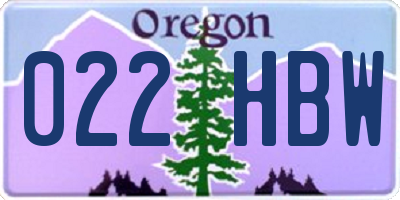 OR license plate 022HBW