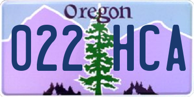OR license plate 022HCA