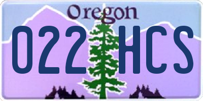 OR license plate 022HCS