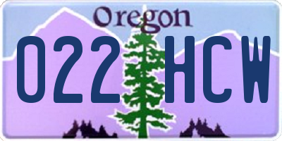OR license plate 022HCW