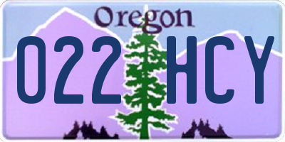 OR license plate 022HCY