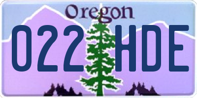 OR license plate 022HDE
