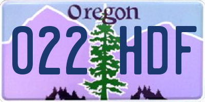OR license plate 022HDF