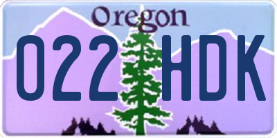 OR license plate 022HDK