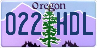 OR license plate 022HDL