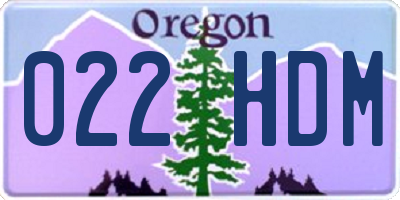 OR license plate 022HDM