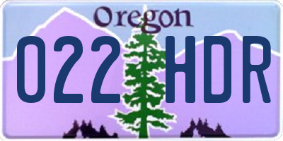 OR license plate 022HDR