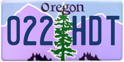 OR license plate 022HDT