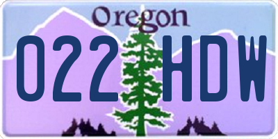 OR license plate 022HDW
