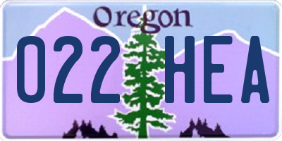 OR license plate 022HEA