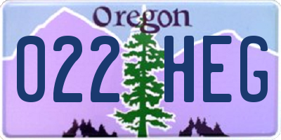 OR license plate 022HEG