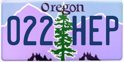OR license plate 022HEP