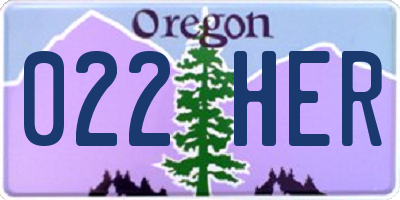 OR license plate 022HER
