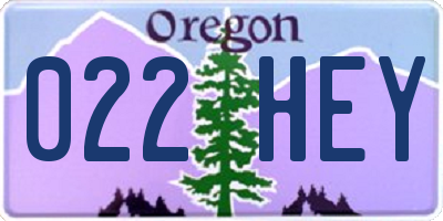 OR license plate 022HEY