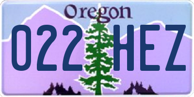 OR license plate 022HEZ